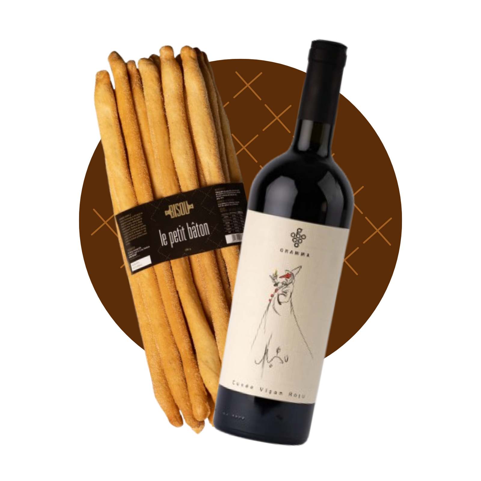 Pachet - Grisine Simple 250 Grame + Cuve Visan Rosu - Gramma
